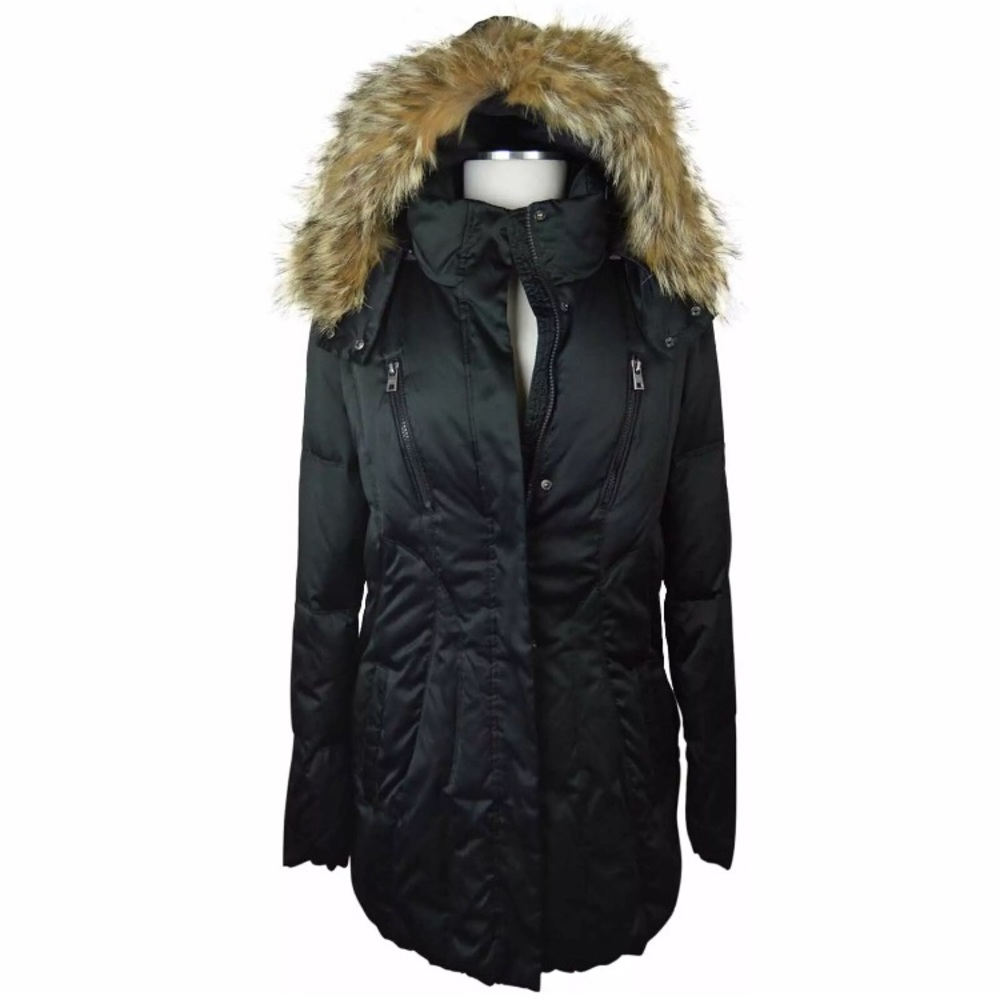 Marc New York Black Jacket Large Real Fur coat